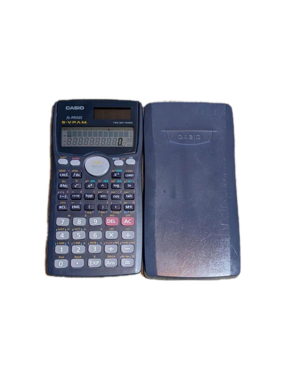 Casio FX-991MS Scientific Student Calculator w Cover & Manual TESTED WORKING